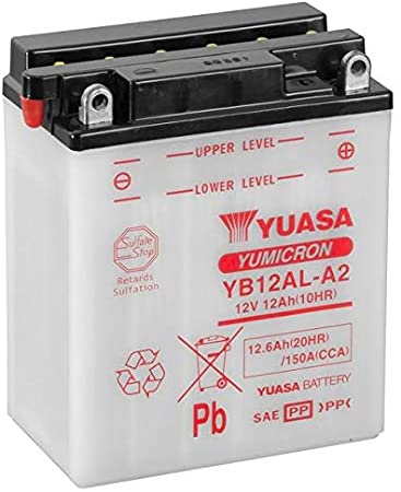 Batteria auto YUASA Moto YB12AL A2 CCA PIOMBO 12V 12Ah 150A